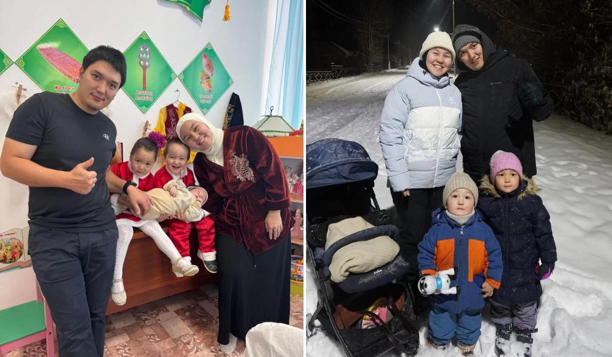 Гауһар Әубәкірова отбасымен