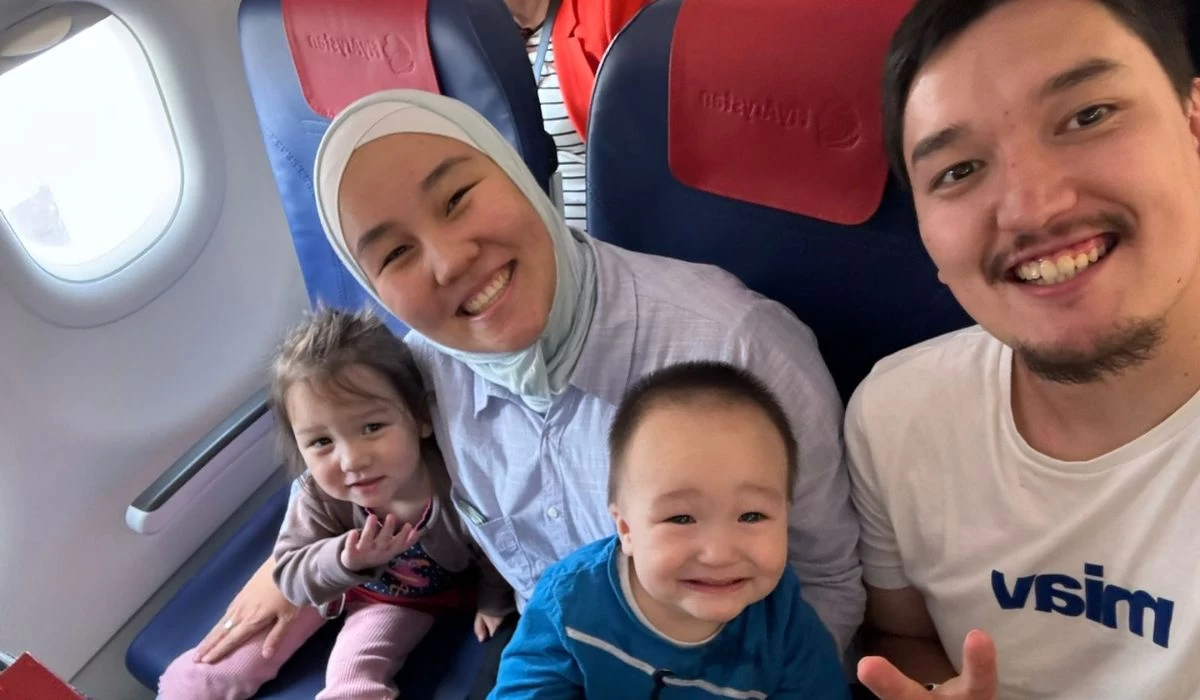 Гауһар Әубәкірова отбасымен