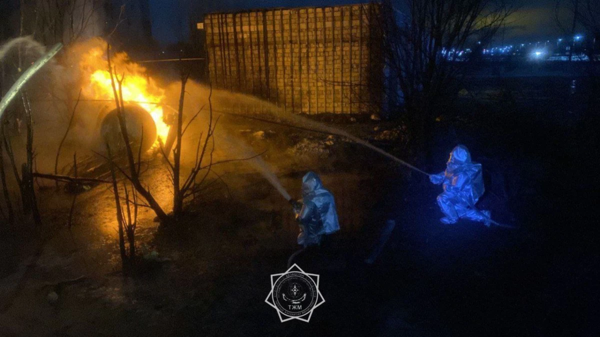 Ақтөбеде газ құю станциясында жарылыс болды (видео)