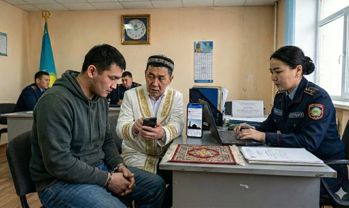 Полиция бөлімшесіндегі адамдар