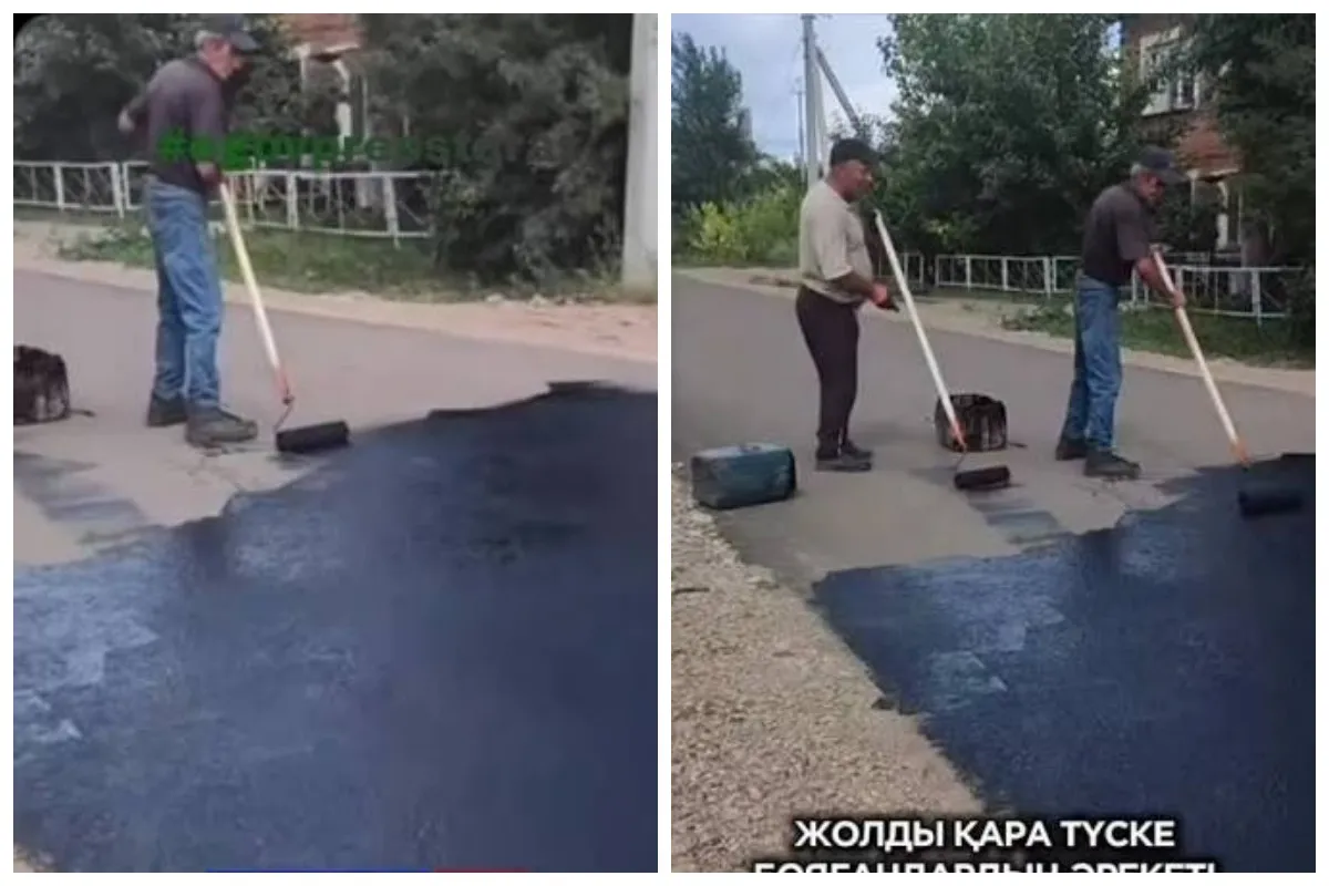 жолдарды қараға бояған