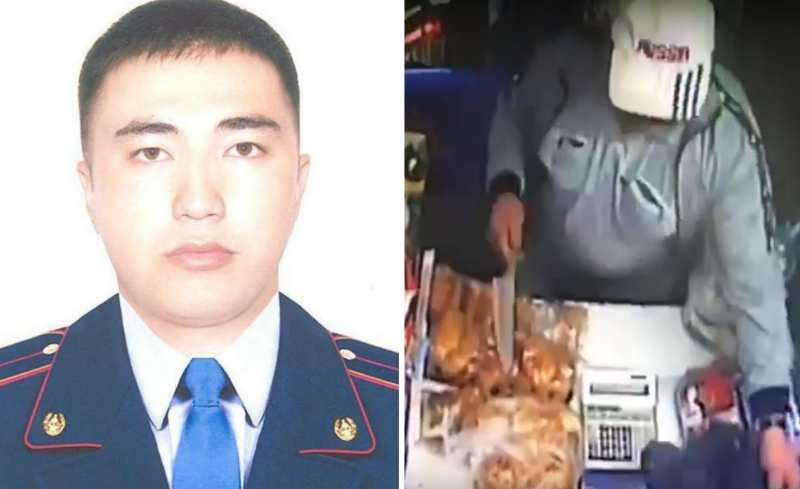 Дүкеннің жанынан өтіп бара жатқан: Алматылық полицей сатушыны пышақ кезенген ер адамнан құтқарып қалды (видео)