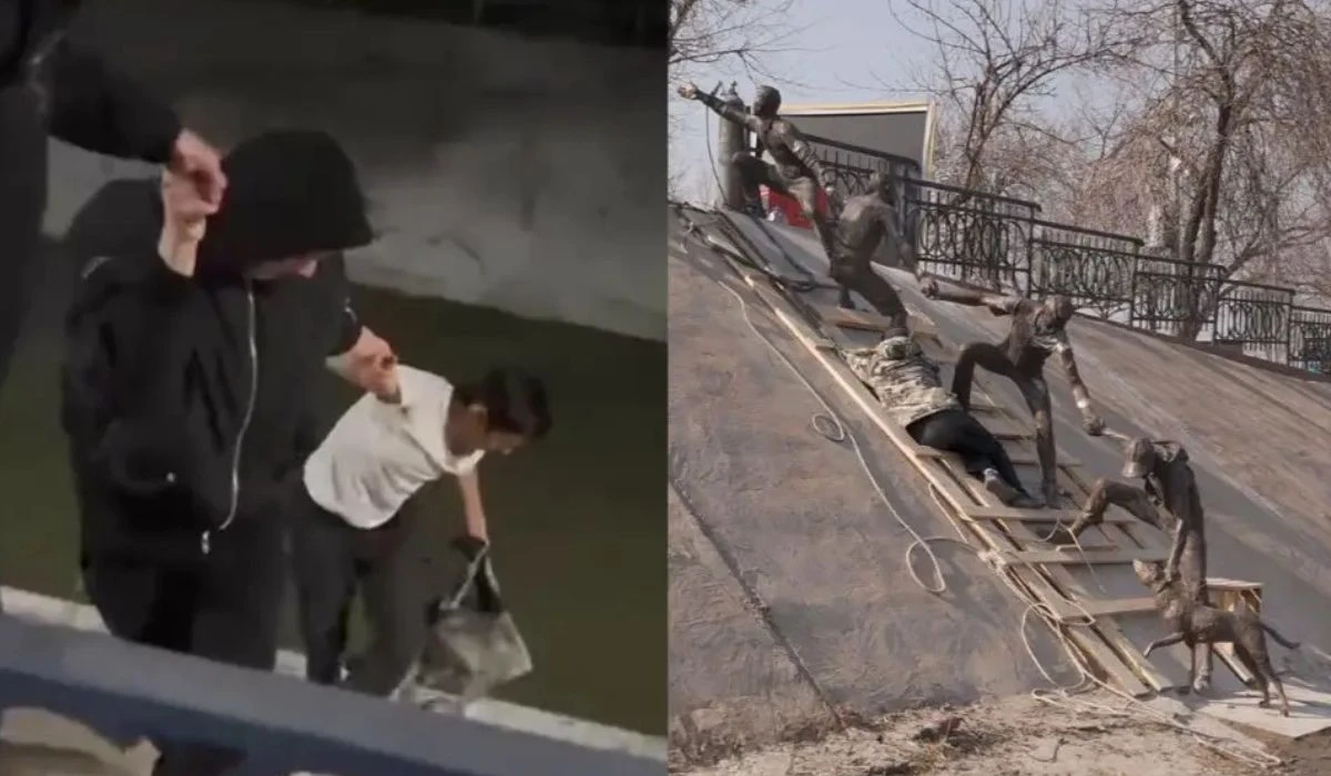 Ер адамдар итті құтқарды