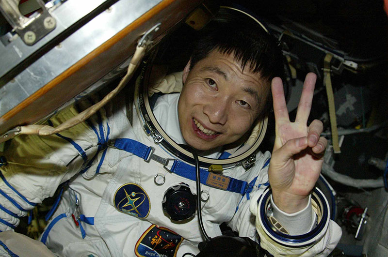 BEIJING, June 26, 2013 File photo taken on Oct. 16, 2003 shows astronaut Yang Liwei getting out of the re-entry capsule of China's Shenzhou-5 spacecraft following its successful landing in north China's Inner Mongolia Autonomous Region. A total of 10 Chinese astronauts have fulfilled their space mission in the past 10 years. (Credit Image: Â© Wang Jianmin/Xinhua/ZUMAPRESS.com)