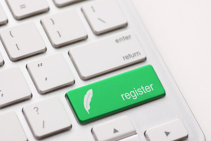 Closeup of register key in a modern keyboard.